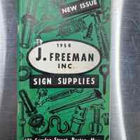 1958 J. Freeman Inc., Sign Supplies Catalogue