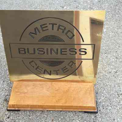 Metro Business Center Routed Brass Sales Sample