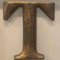 "T" Hand-Carved & Gilded Letter Sign