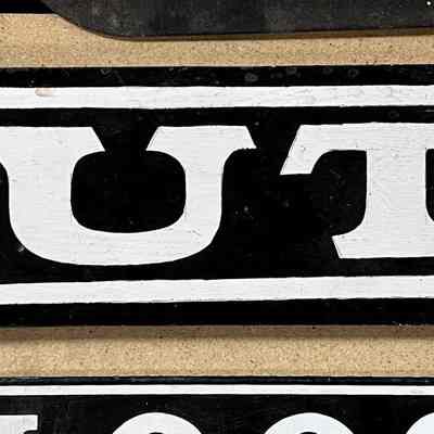 Luti Advertising Painted Wood Sign Tag