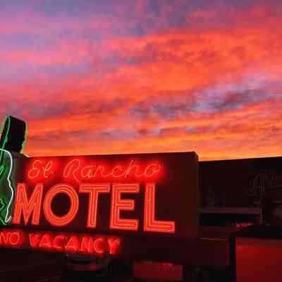 El Rancho Motel Metal & Neon Sign