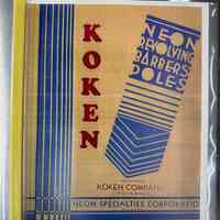 Neon Specialties Corp. Koken Neon Barber Pole Reproduction Catalogue