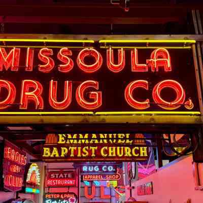 Missoula Drugs Neon Sign