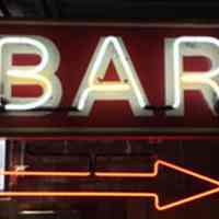 Bar Neon Sign with Flashing Arrow