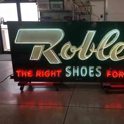 Roblee Shoes Porcelain Enamel & Neon Sign