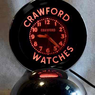 Crawford Watches Neon Countertop Clock Sign