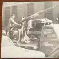 First Crane Truck of Greer Neon Co. Photograph