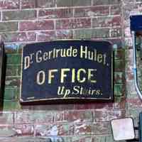 Dr. Gertrude Hulet Wooden Sign