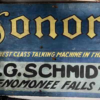 Sonora Talking Machines Painted Wooden Sign