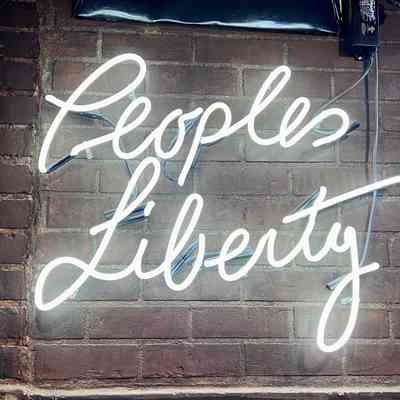 People's Liberty Neon Skeleton Sign