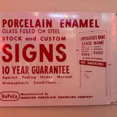 Houston Porcelain Enameling Company Sign