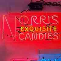 Norris Exquisite Candies Neon Skeleton Sign