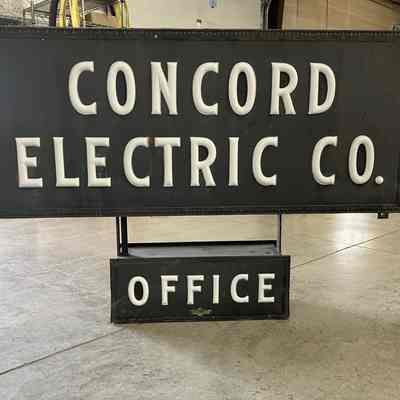 Concord Electric Opal Glass Sign