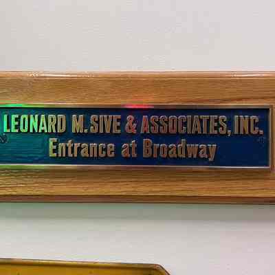 Sive Advertising Brass Plaque