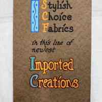 Pfister Art Service Hand-Lettered Showcard Sample