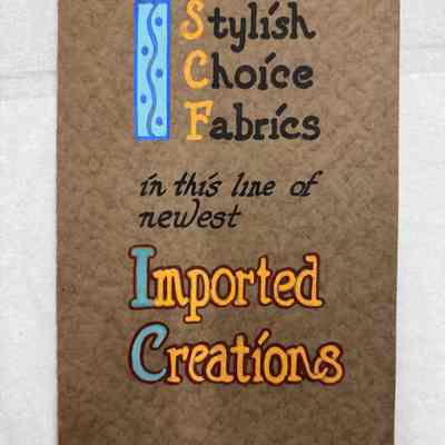 Pfister Art Service Hand-Lettered Showcard Sample