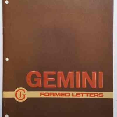 Gemini Formed Letters Catalogue