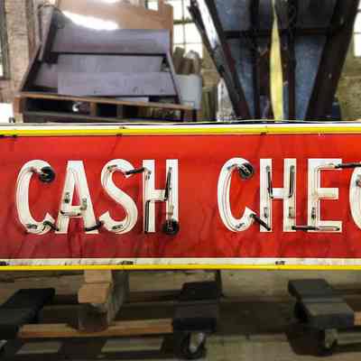 We Cash Checks Neon Arrow