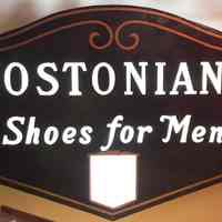 Bostonian Shoes Double-Faced Opal Glass & Tin Sign
