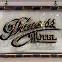 Princess Hotel Gilded Glass Sign