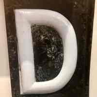 "D" Changeable Opal Glass Letter