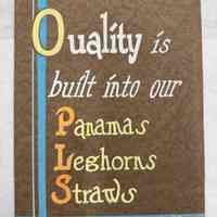 Pfister Art Service Hand-Lettered Showcard Sample