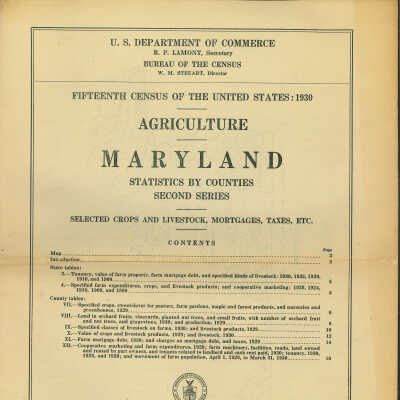 Fifteenth Census of the United States: 1930, Agriculture, Maryland