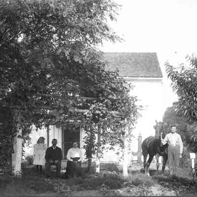 4 people and a horse