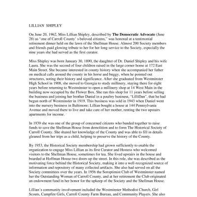 Lillian Shipley Bio