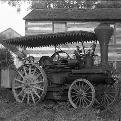 steam engine & log building