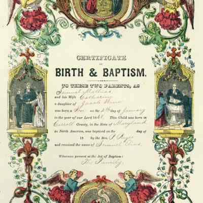 certificate, baptismal