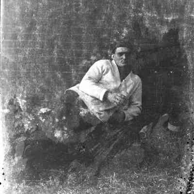 Man & brick building