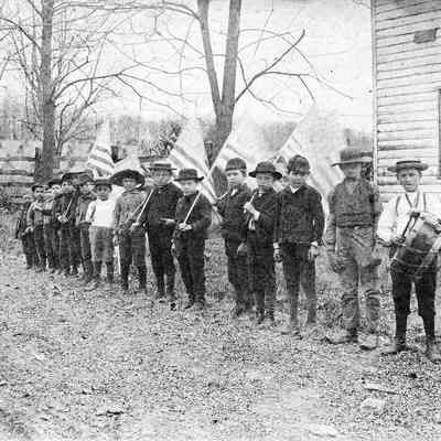 Winfield - boys with flags