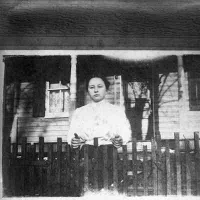 woman at a fence