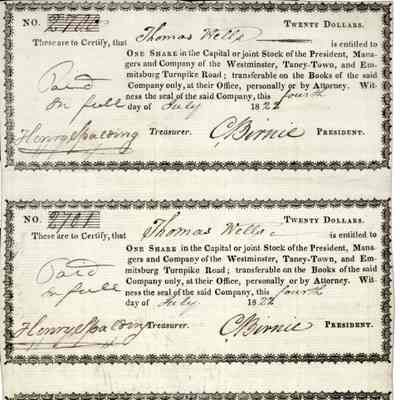 certificate, stock