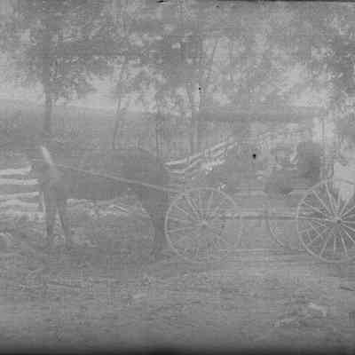 horse & buggy with 3 people