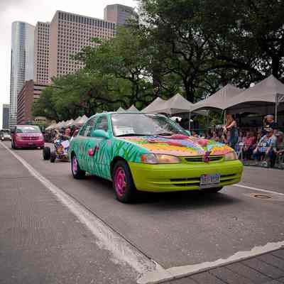 072, The Flamingo Car, Becky and Georgia Mustachio