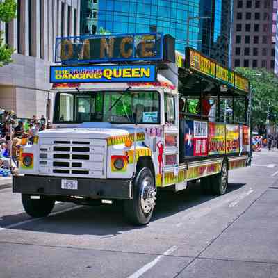 071, Art Car, The Dancing Queen Bus, Jack Yates High School Dance Team