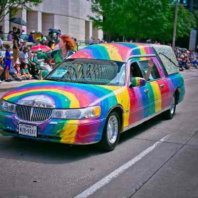 181, Painted Car, A Hearse of a Different Color, Larry Klemm