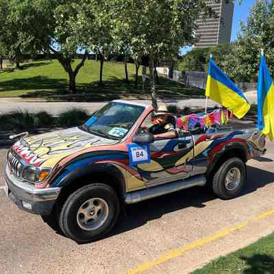084, Art Car, Truck on Fire, Scott Ballard