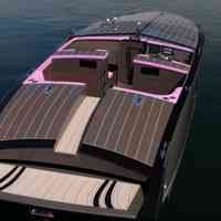          Custom built E-Boat showing the Evolution of boating in the future.
   