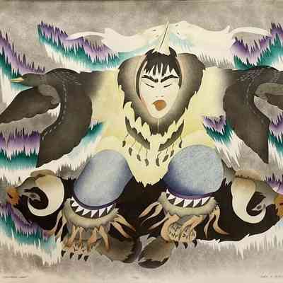 Shaman Dances to Northern Lights