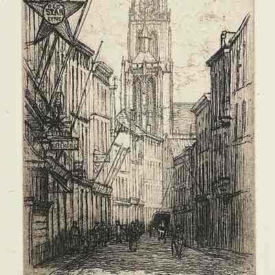 La Rue Peignes à Anvers [4th State]