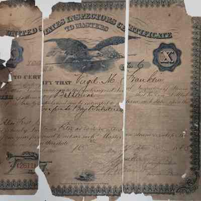 1885 License - Torn Condition