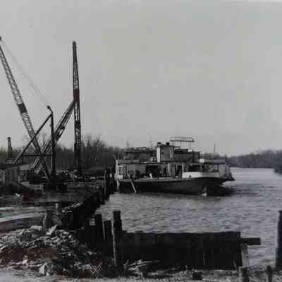 Being dismantled at Bordentown, New Jersey.