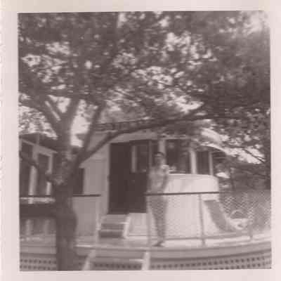 Lady In White On Porch: Origsize: 3½" x 3½"; Origformat: Print-Photographic; Negno: n/a