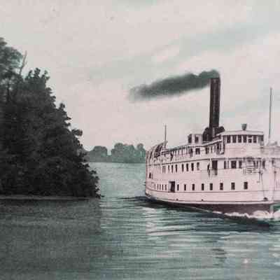Oblique view of bow and partial starboard.