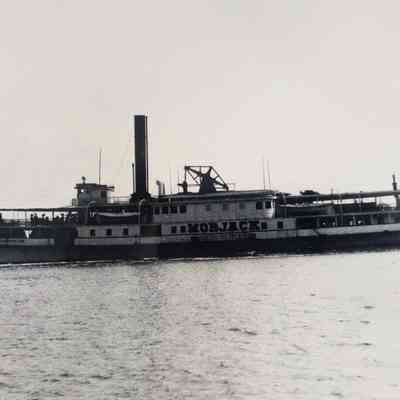 Side angle, medium shot of port.