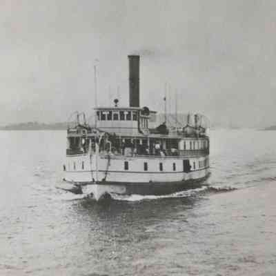 Slightly angled shot of bow and partial port side.