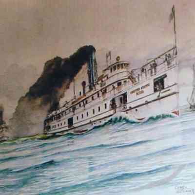 Casey Holtzinger print titled "C&O Ferry "Virginia" Smokey Joe."